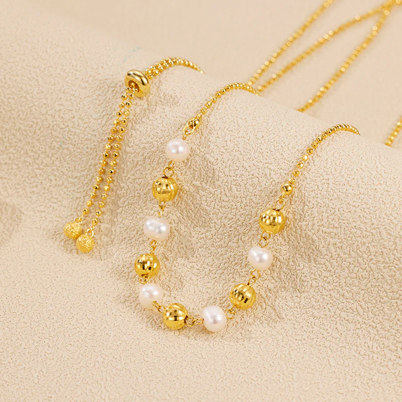 Pullable Smile Baroque Pearl Pendant Necklace