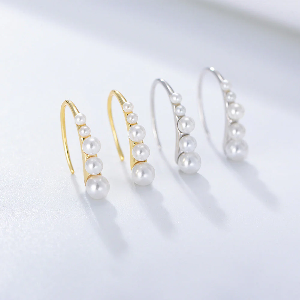 Unique Curved Pearl Earrings