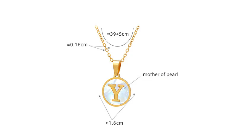 A-Z Initial Round Coin Pendant Letter Necklace