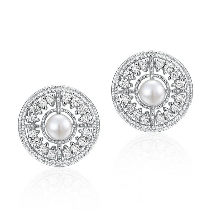 Dainty Hollow Freshwater Pearl Earring