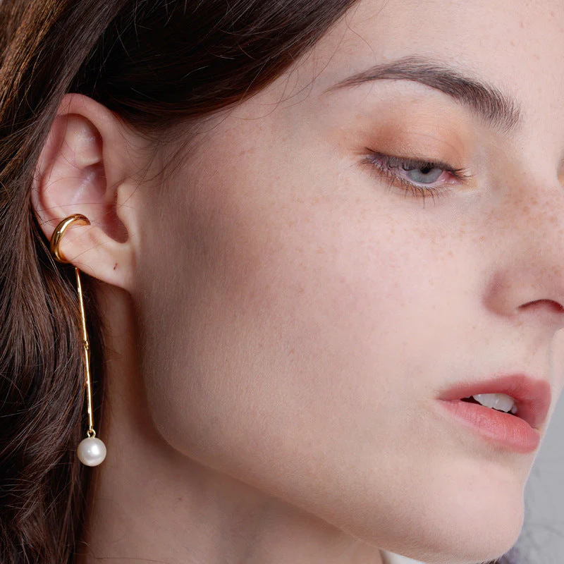 Long Drop Pearl Tassel Earrings