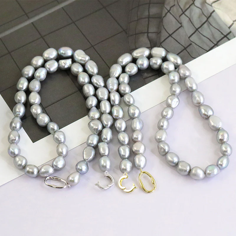 Natural Gray Baroque Pearl Necklace