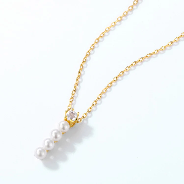 Vertical Pearl Pendant Necklace