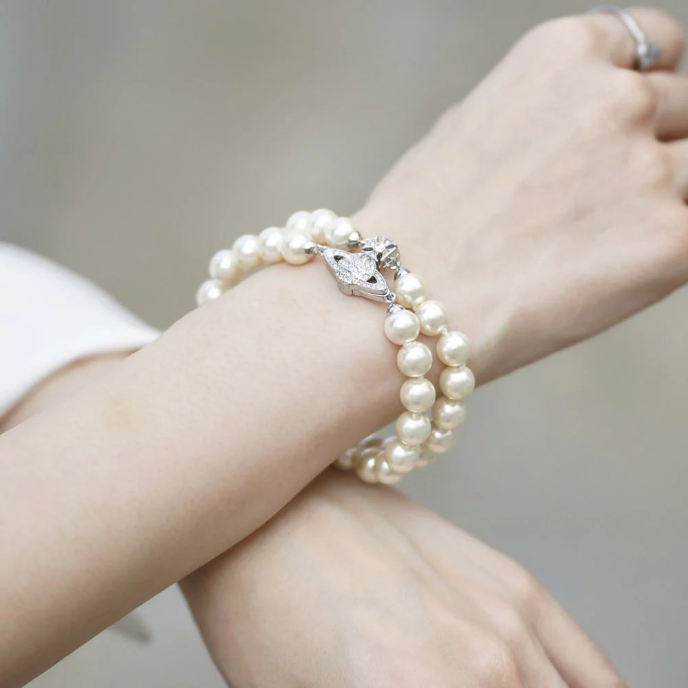 VIVI 2 Row Pearl Bracelet | Best Replica Jewelry™