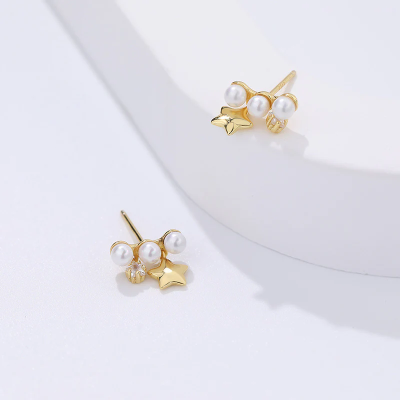 Star and Pearl Earrings