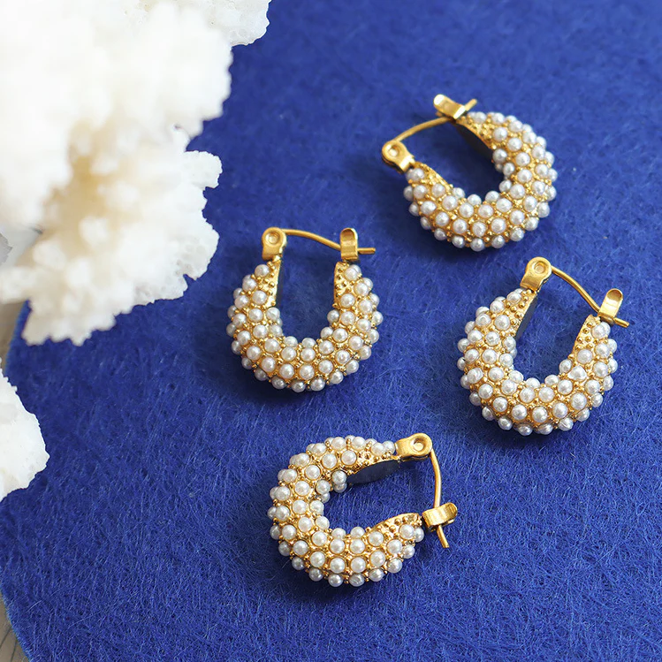 Fashion Shoulder Bag Shaped Pearl Earring