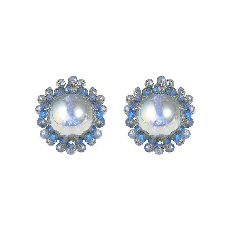 Big Pearl Crystal Earrings