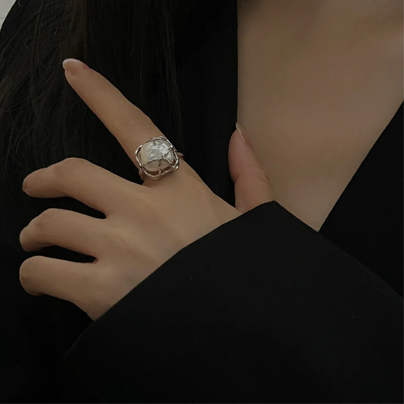 Designer Luxury Baroque Pearl Ring