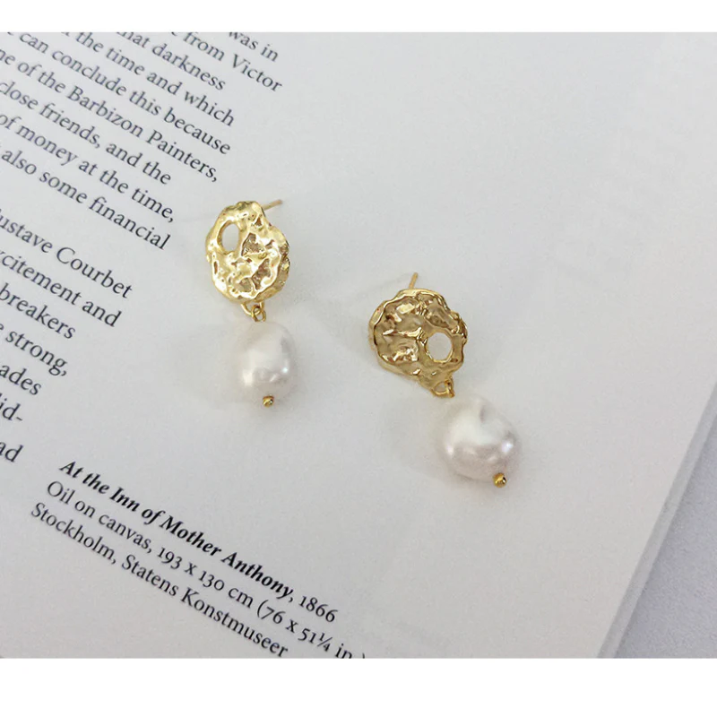 Baroque Pearl Dangle Earrings