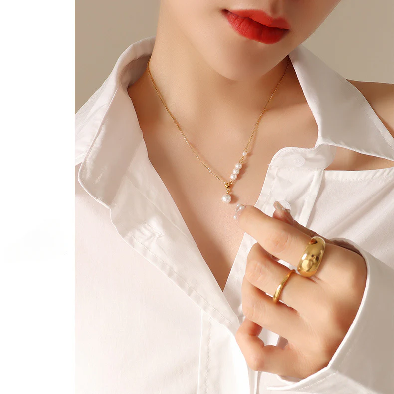 Adjustable Pearl Drop Y Necklace