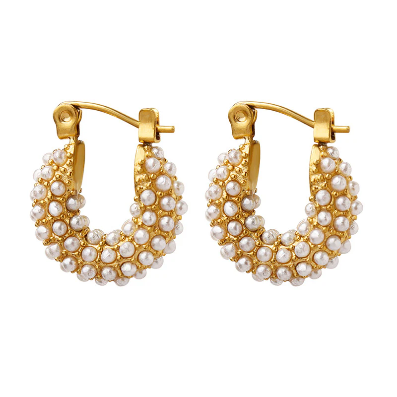 Fashion Shoulder Bag Shaped Pearl Earring