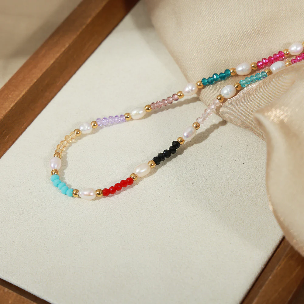 Dopamine Natural Stone Freshwater Pearl Necklace