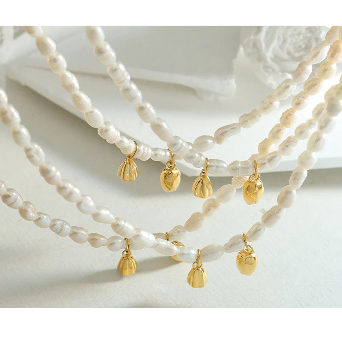 Lotus Pod Pendant Baroque Pearl Necklace