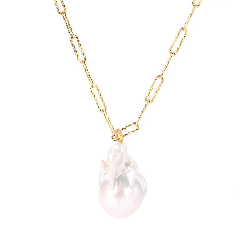 Large Baroque Pearl Pendant Necklace