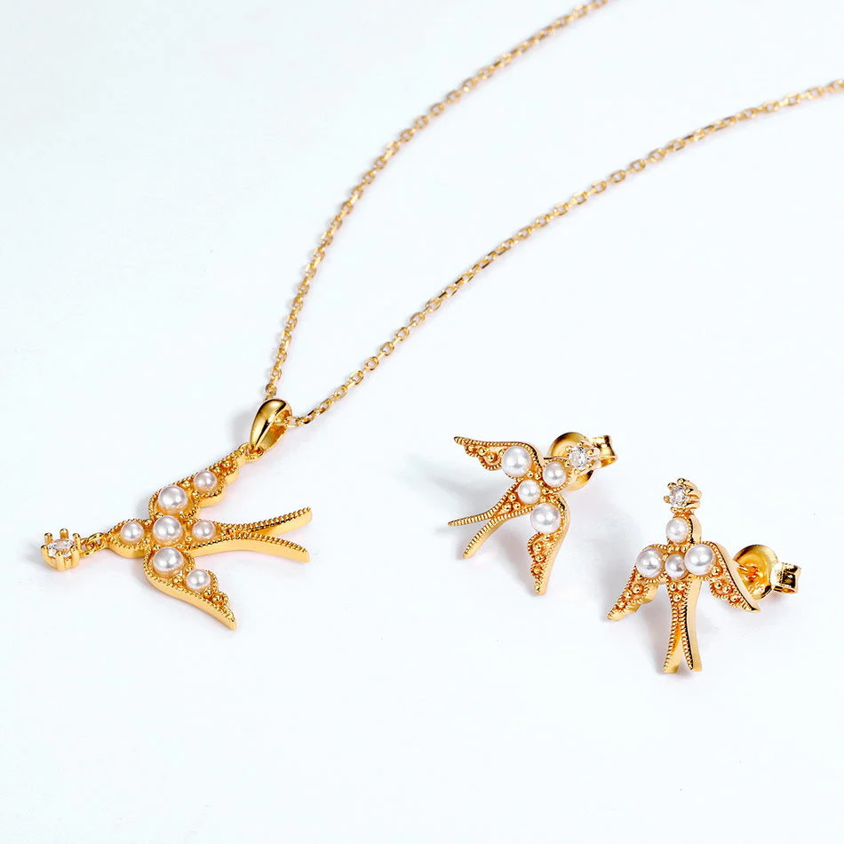 Peace Dove With Pearl Pendant