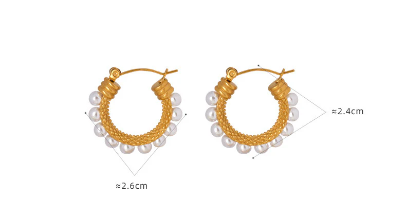 Round Hoop Pearl Earrings
