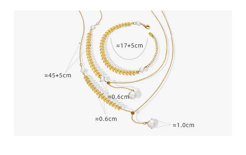 Adjustable Pull Chain Ears Of Wheat Pearl Drop  Y Necklace