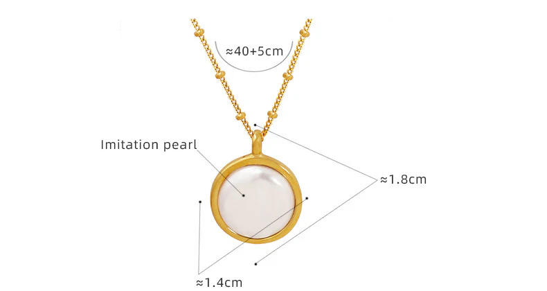 Simple Round Mother of Pearl Pendant Necklace