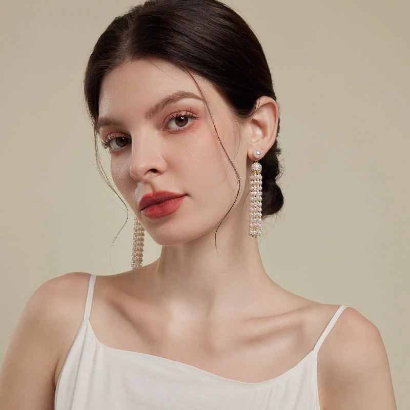 Pearl Tassel Earrings