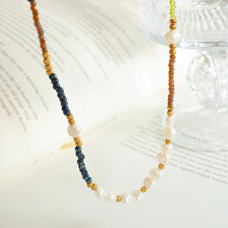 Freshwater Pearl And Glass Beads Bohemian Necklace