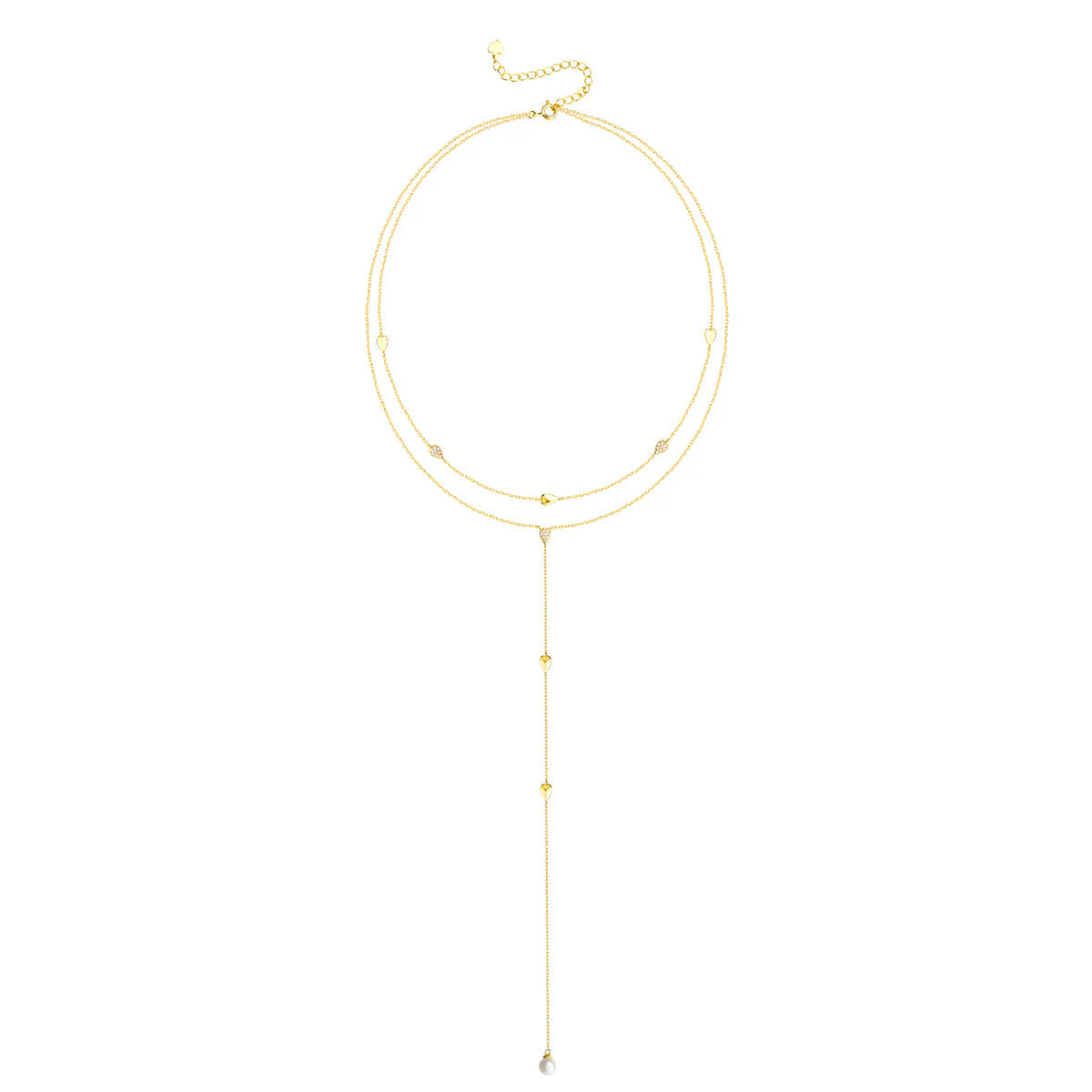 Pearl Drop Pendant Long Y Necklace