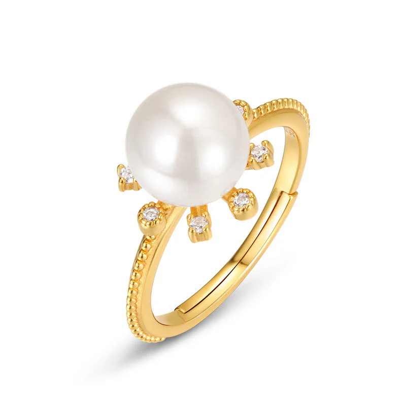 18k Gold Pearl Ring