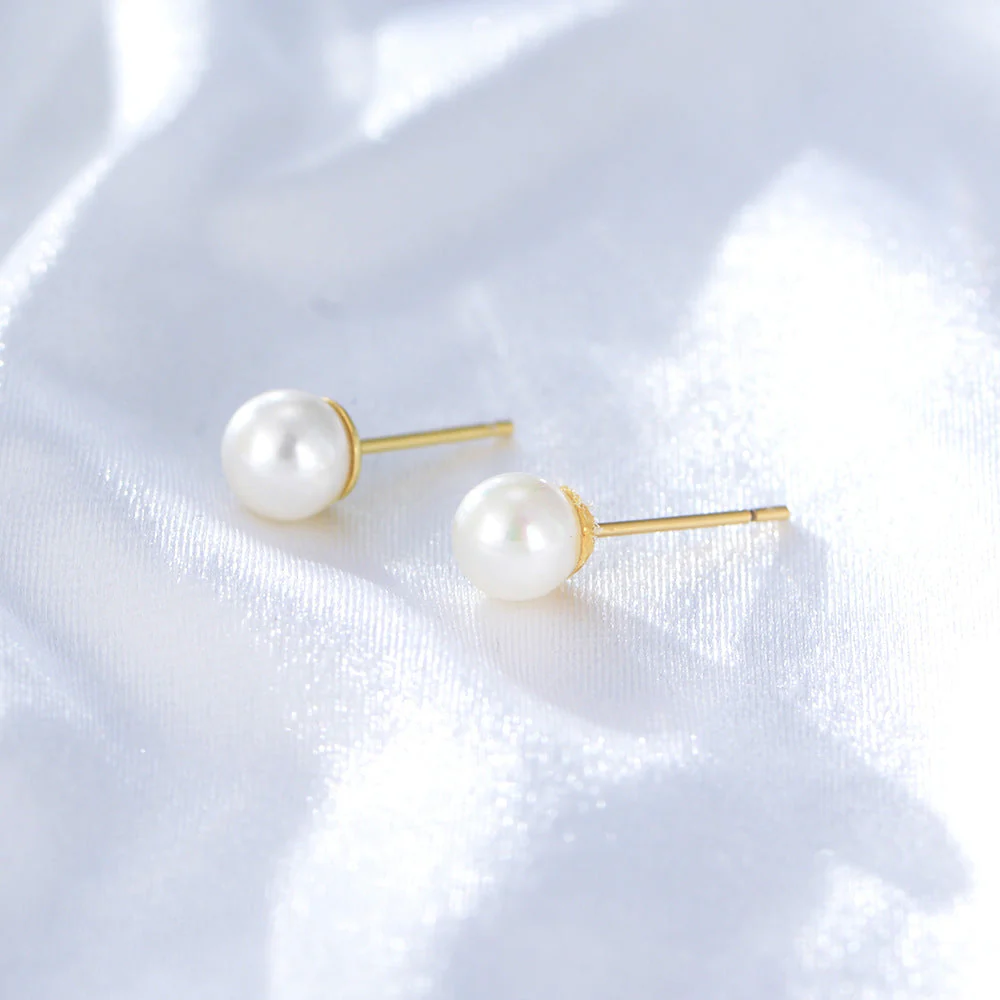 6mm Pearl Earring Simple Pearl Studs