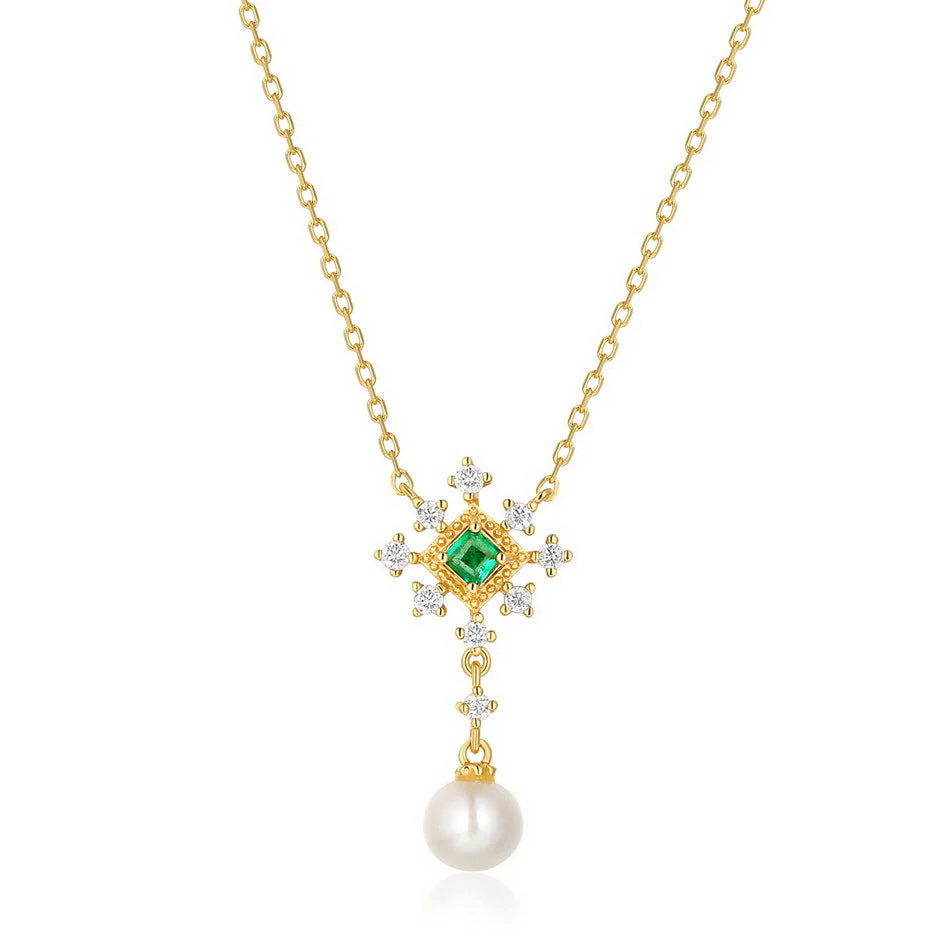 Natural Emerald Pendant Necklace