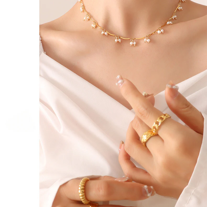 Freshwater Pearl and Rainbow Glass Beaded Necklace