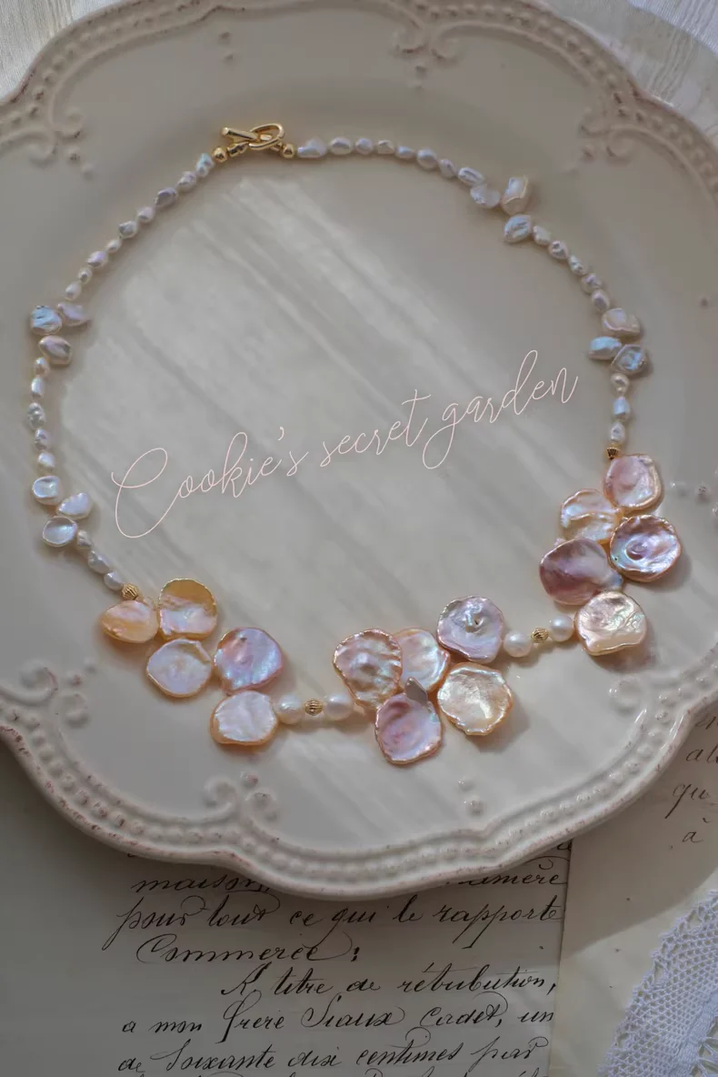 【Monet Garden Collection】 Handmade Old Dreams Baroque Pearl Necklace