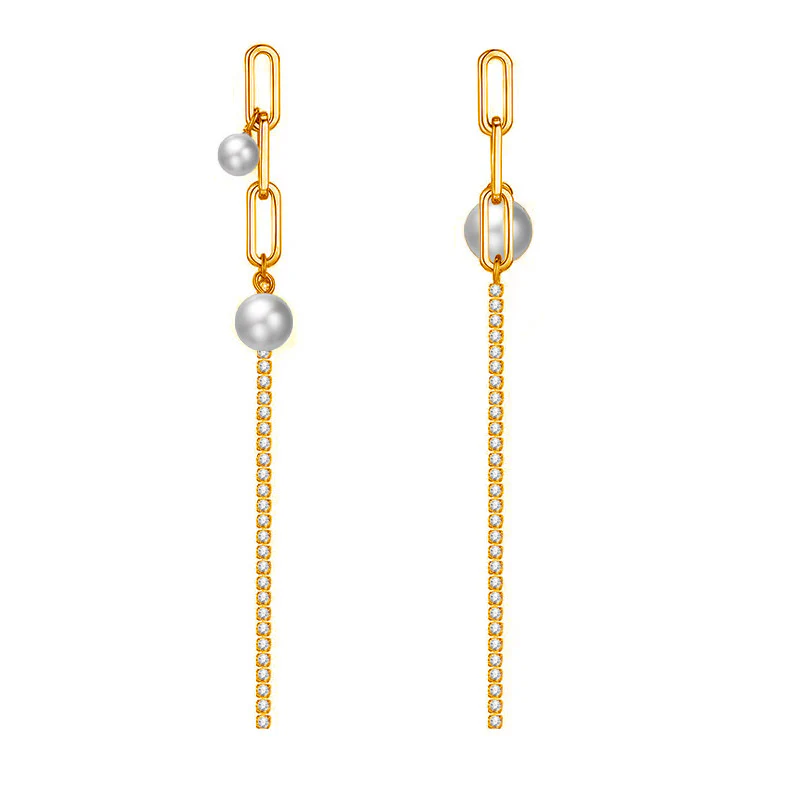 Asymmetrical Pearl Earrings