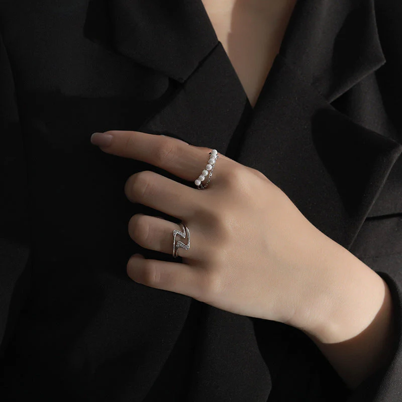 Pearls And Chain Pearl Ring