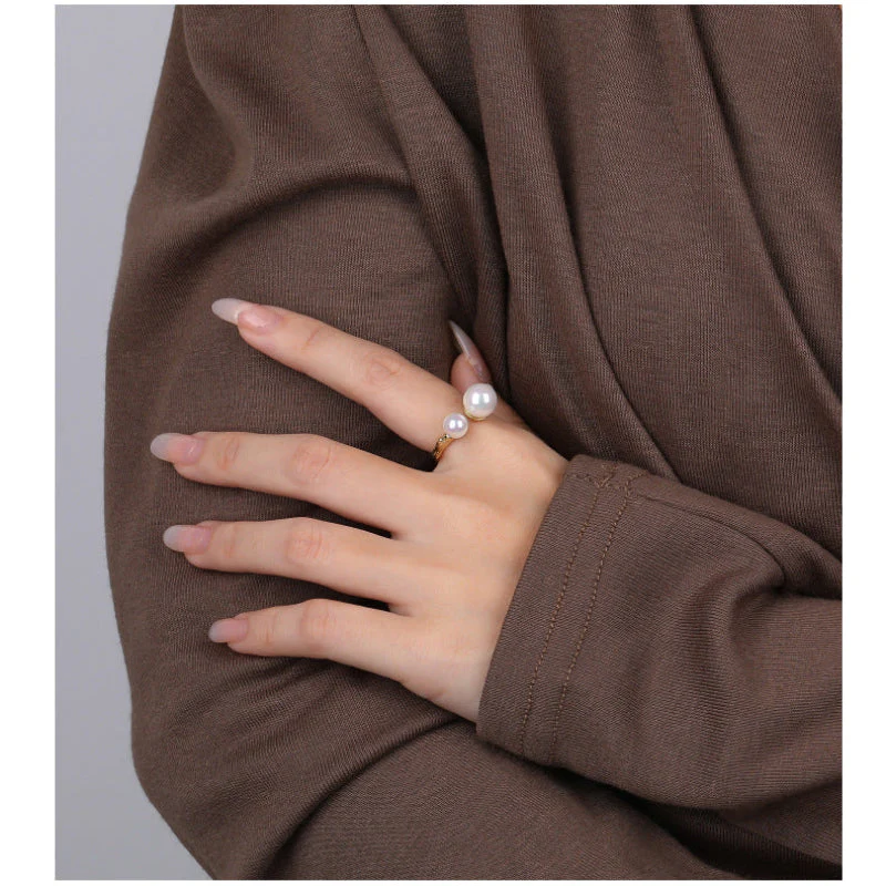 3 Pearls Open Pearl Ring