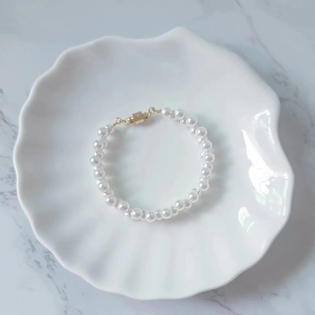 Handmade Woven Pearl Bracelet