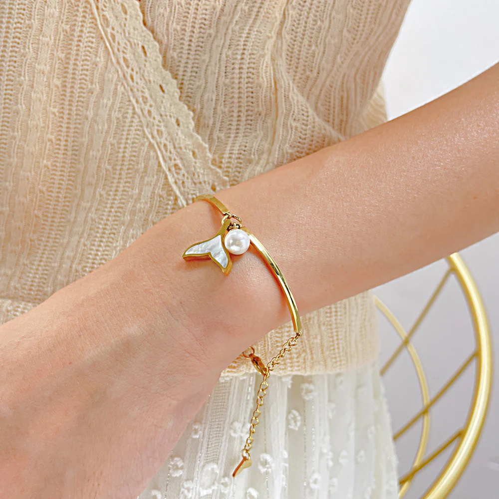 Mermaid Tail and Pearl Bracelet