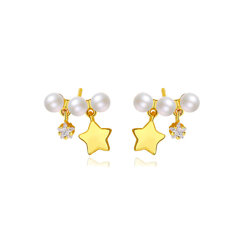 Star and Pearl Earrings