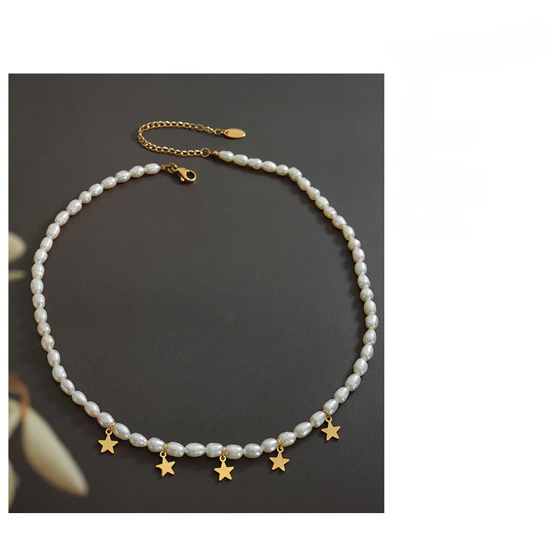 5 Star Charms Freshwater Pearl Necklace