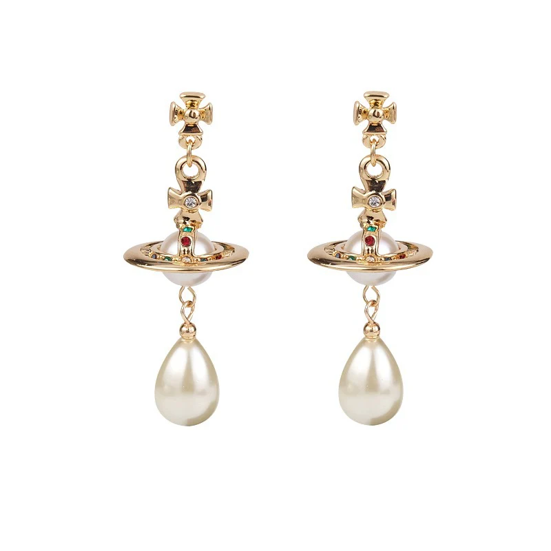 VIVI Saturn Teardrop Pearl Earring | Best Replica Jewelry™