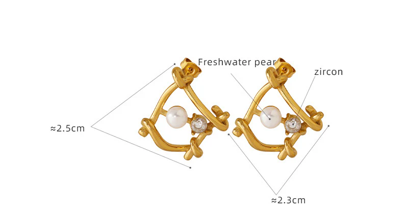 Chic Geometric Diamond and Pearl Earrings