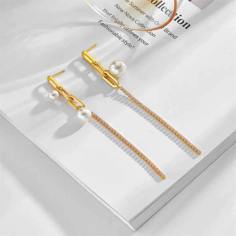 Asymmetrical Pearl Earrings