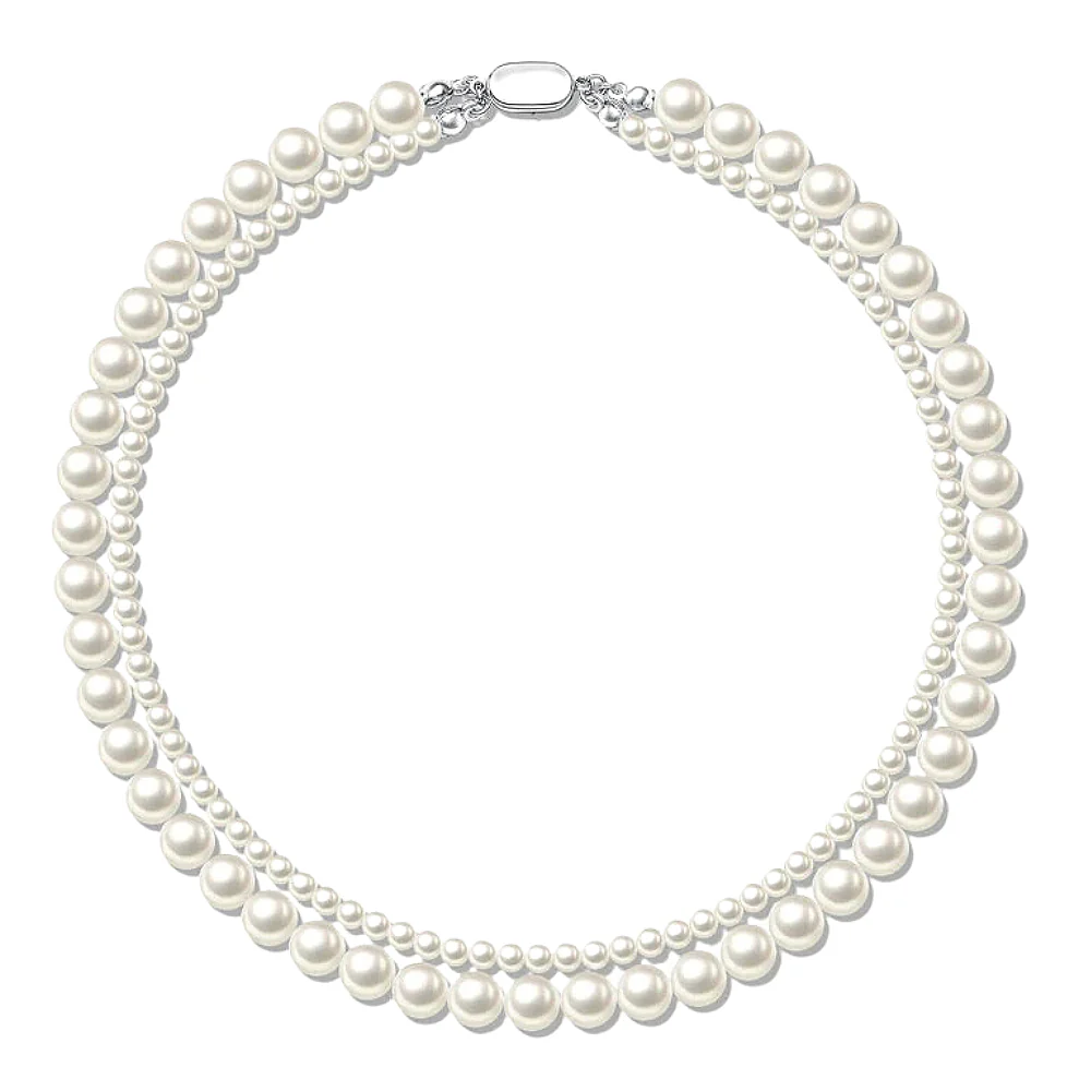 Prom Party Two Layers Swarovski Pearl Necklace
