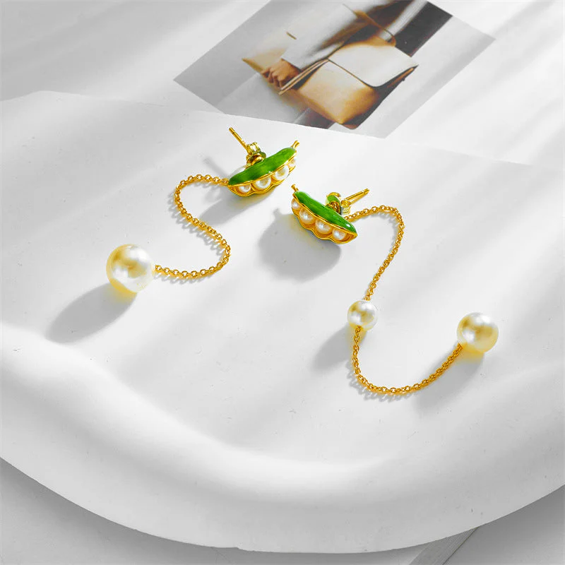 Peapod Long Stud Earrings