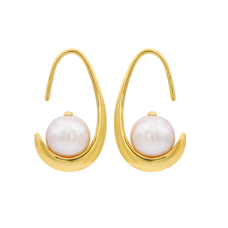 S925 Hook Pearl Earrings