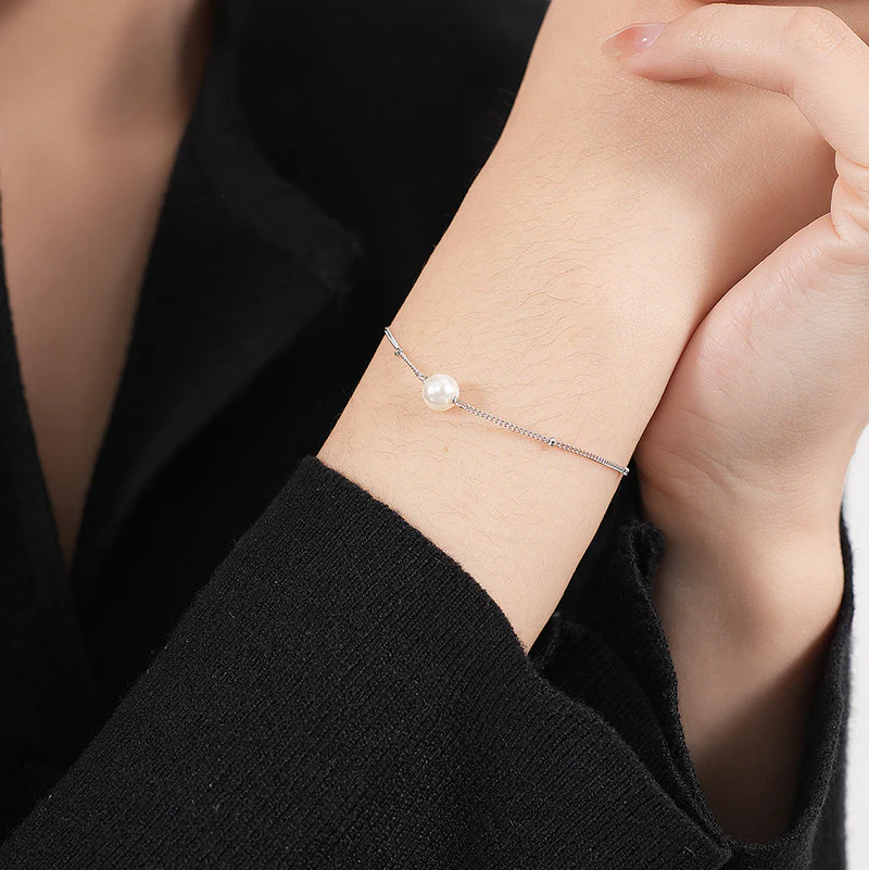Minimalist Single Pearl Bracelet