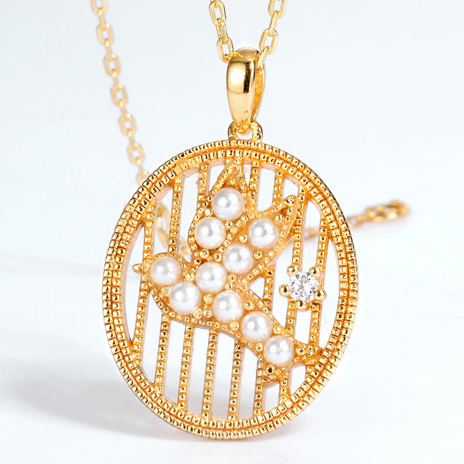 Peace Dove Pearl Pendant