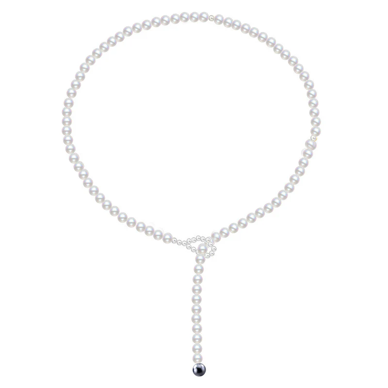 Pulling Y Style Swarovski Pearl Necklace