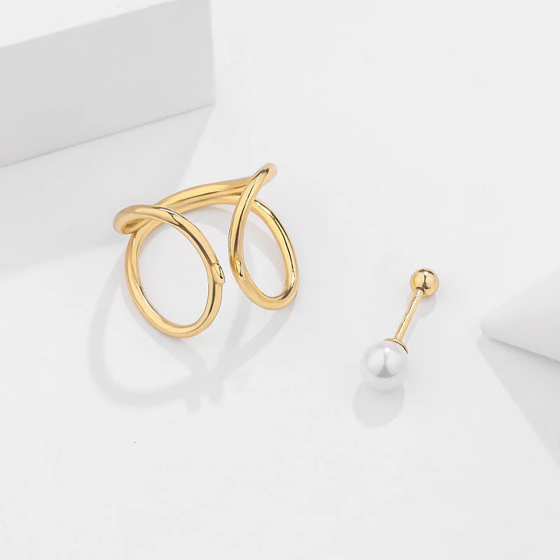 Dual Purpose Pearl Ring Earring