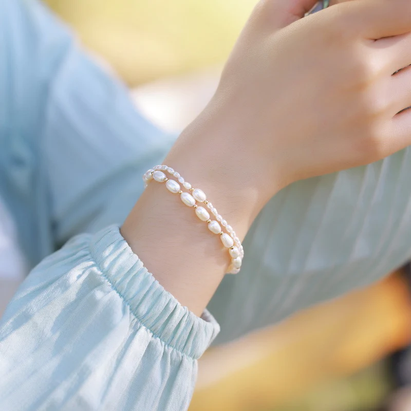 Two Layers Strand Freshwater Pearl Bracelet