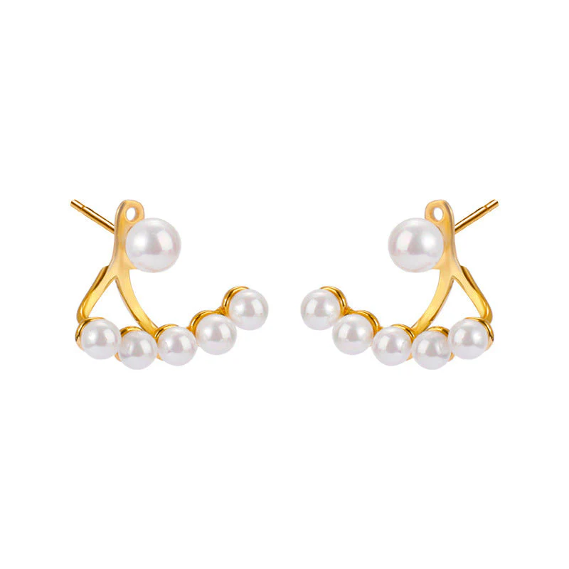 2 Wear Ways Pearl Fan Earrings