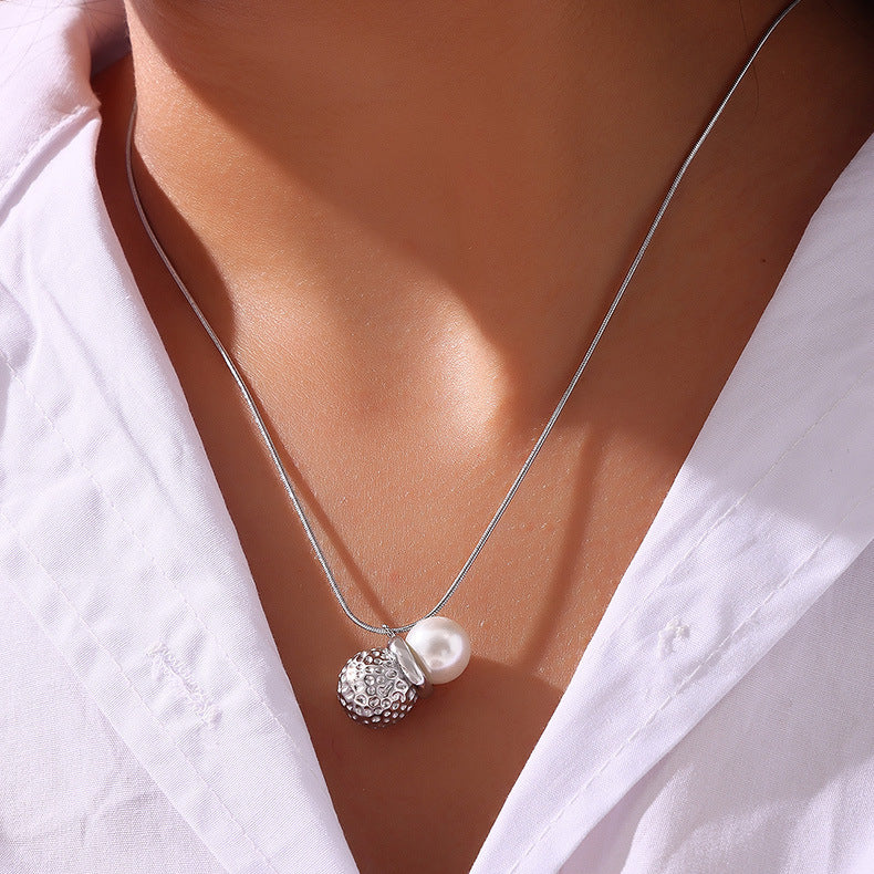 Personality Peanut Pearl Necklace and Earring Set